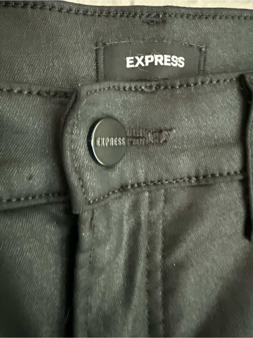 Express Women’s Coated Black Skinny Jeans